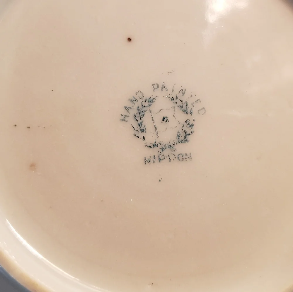 Beautiful Vintage Blue Ucagco Hand Painted China Teacups - 4 cups, 1 saucer - Picture 6 of 13